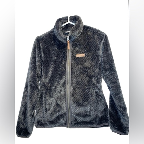 Columbia Jackets & Blazers - Columbia women’s XL long sleeve full zip black with gray tint fleece jacket